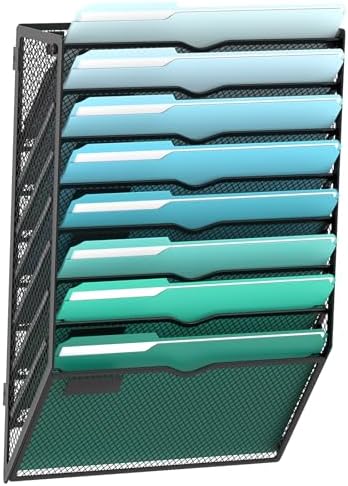 8-Tier Wall File Organizer, Hanging File Holder, Wall Mounted Mail Sorter