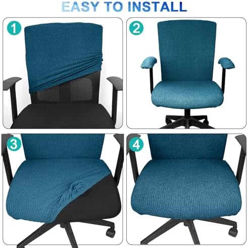 Tallew 4 Pcs Office Chair Covers Stretchable Armrest Seat,XL,Emerald Green