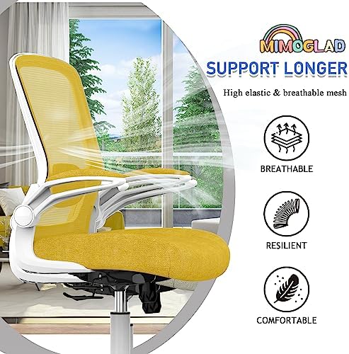 Mimoglad Ergonomic High Back Mesh Office Chair, Adjustable Lumbar Support, Thickened Seat Cushion (Modern, Jasmine)