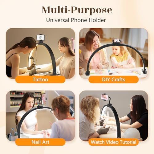 Yokilly Half Moon Light for Nail Desk: 29" Foldable Nail Light for Desk