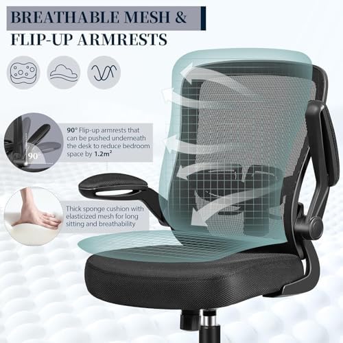 FelixKing Office Chair, Ergonomic Comfy Desk Chair with Flip-up Armrests