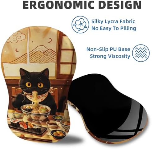 Ergonomic Mouse Pad with Wrist Rest, Memory Foam Wrist Support,Massage Bump