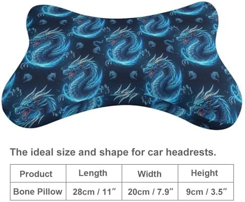Car Seat Neck Pillow Dragon 2 Pcs Memory Foam Headrest Support for Driving Travel Nap