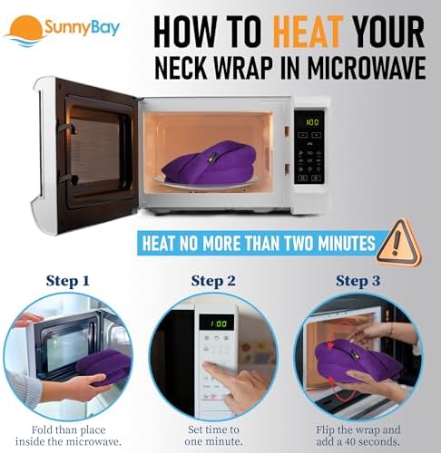 SunnyBay Microwavable Heating Pad, Neck and Shoulder Wrap, 26 inch, Purple