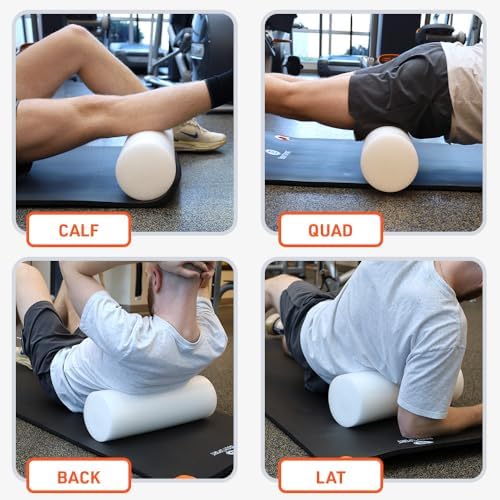 Body Sport Foam Roller, Full Round 6 in. x 18 in. – Lightweight & Durable for Flexibility, Strengthening & Rehab – High-Density Foam for Muscle Reeducation, Spinal Stabilization & Pressure Relief