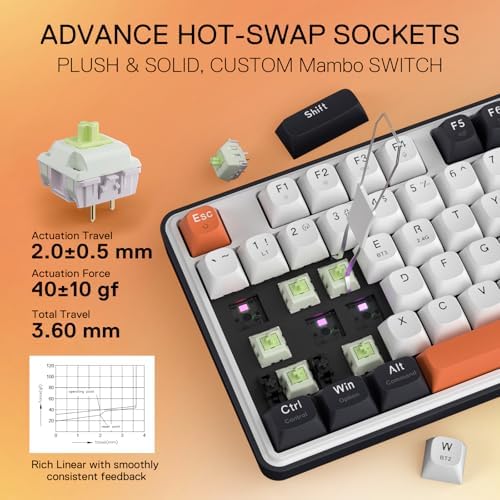 Redragon K689 PRO Wireless 108-Key Gasket RGB Gaming Keyboard, 4 Hotkeys