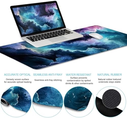 LIMKRIAN Galaxy Mouse Pad Large Desk Matt for Desktop, 4 in1 XXL Mousepad