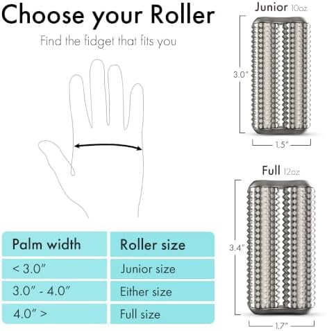 ONO Roller - Handheld Fidget Toy for Adults | Help Relieve Stress, Anxiety, Tension | Promotes Focus, Clarity | Compact, Portable Design (Acupressure, Full Size - Stainless Steel)