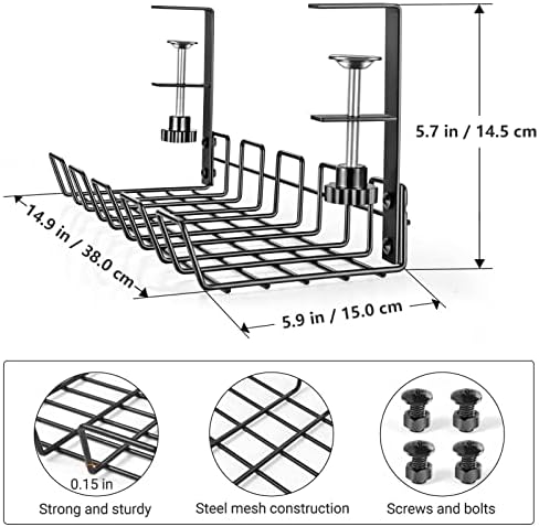 Under Desk Cable Management Tray L 14.9'' W 5.9''