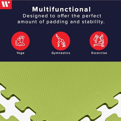 We Sell Mats 3/8" Thick Multipurpose EVA Foam Exercise Floor Mat, Interlocking Tiles, Anti-Fatigue for Home or Gym