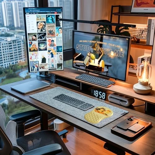 Ergonomic Mouse Pad with Wrist Rest,Soft Memory Foam Massage Design, and Non-Slip PU Base for Pain Relief, Gaming Mouse Pad for Desk, Home, Office