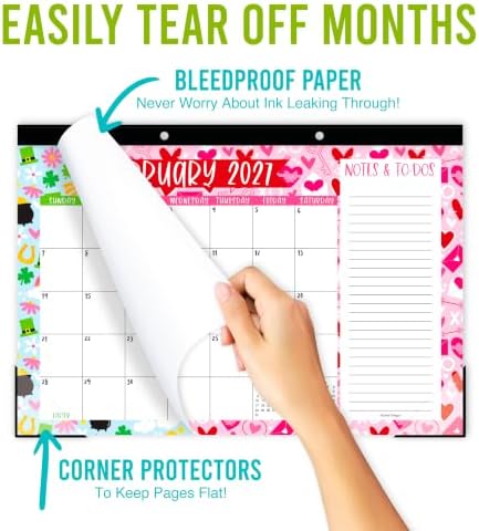 Large Desk Calendar 2027 - Desktop Calendar 2027-2028