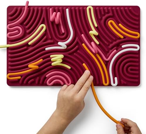 Pushpeel XL Sensory Activity Board – Expandable Silicone Fidget Toy for Stress, Anxiety, ADHD & Autism – Modular, Silent, No Mess - Berry