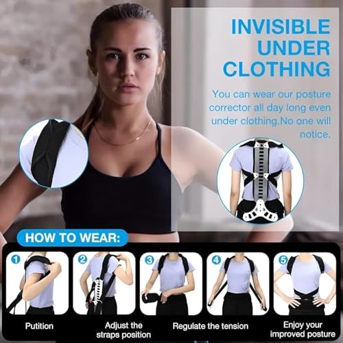 Adjustable Spine Posture Corrector for Back Support,2026 New Full Scoliosis Back Brace Posture Corrector for Kyphosis and Vertebral Compression Fracture Men and Women (Black, Small)