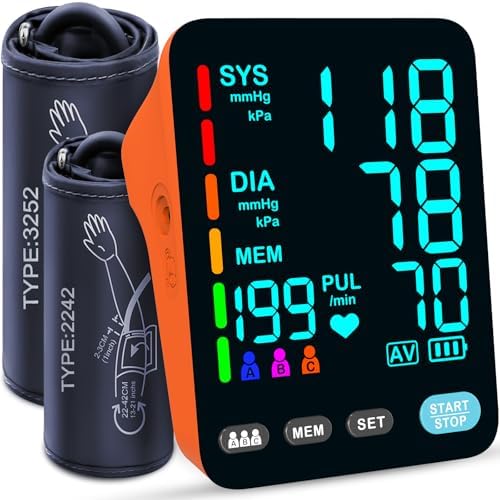 Automatic Upper Arm Blood Pressure Monitor, 3*199 Sets Memory, Orange