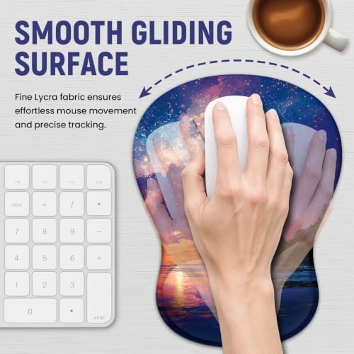 Ergonomic Mouse Pad with Wrist Rest, Gel Wrist Support, Sunrise