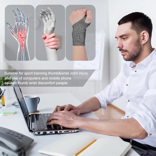YUNYILAN 2 Pcs Ultra-Thin Wrist Brace Support for Carpal Tunnel, Pain Relief, Arthritis, Tendonitis, Elastic Wrist Wraps Right and Left Hands - Compression and Support for Fitness (Black)