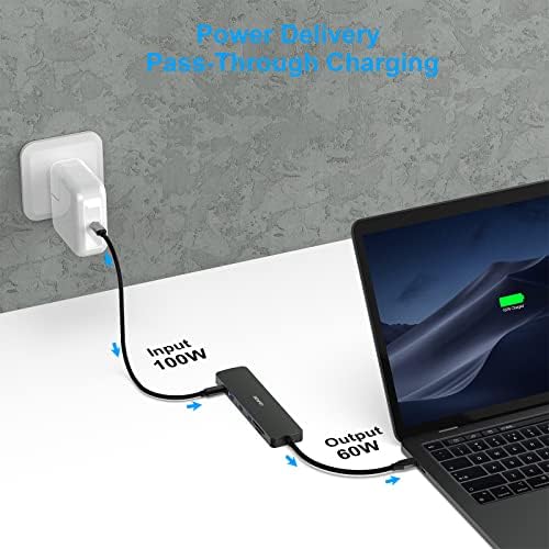 BENFEI 7-in-1 USB C Hub, USB-C Multiport Adapter with USB Type-C to HDMI, USB-C to SD TF Card Reader/3 USB 3.0/60W Power Delivery with iPhone 15 Pro/Max MacBook Pro/Air 2023, iPad