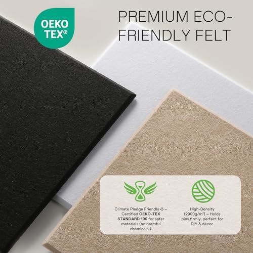 MaxGear Felt Bulletin Board 48" x 36", Tan Felt Wall Tiles Wall Decor