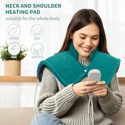 IZZUBIZ Heating Pad for Neck Shoulders Back, Gifts for Women Men Christmas