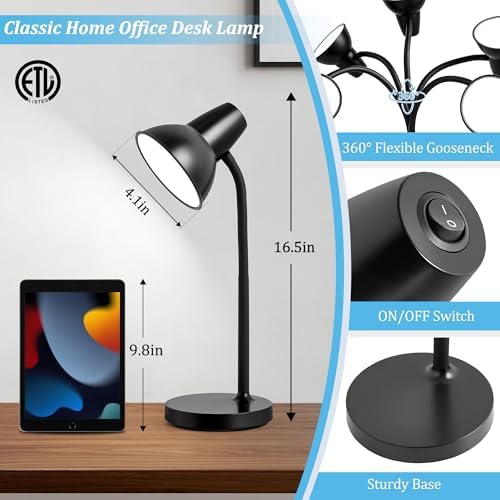 LED Desk Lamps for Home Office, Flexible Gooseneck Eye-Caring Study Lamps