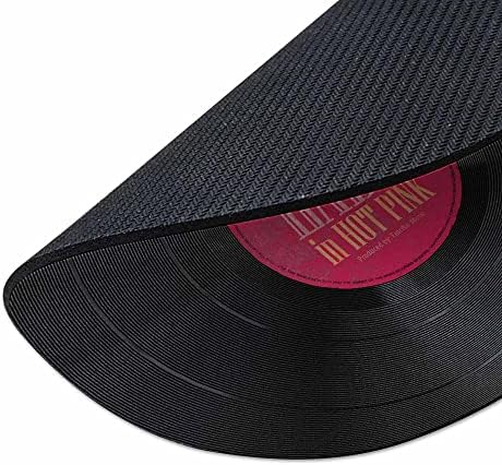Non-Slip Round Mousepad, WIRESTER Vintage Vinyl Record Pink Mouse Pad for Home, Office and Gaming Desk