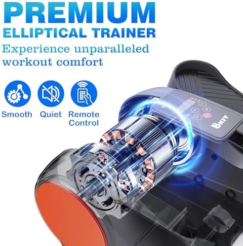 Under Desk Elliptical Machine, Electric Under-Desk Elliptical for Seniors - Mini Elliptical Exercise Equipment for Home with 12-Speed Touch Screen, Remote Control & Reversible Motion