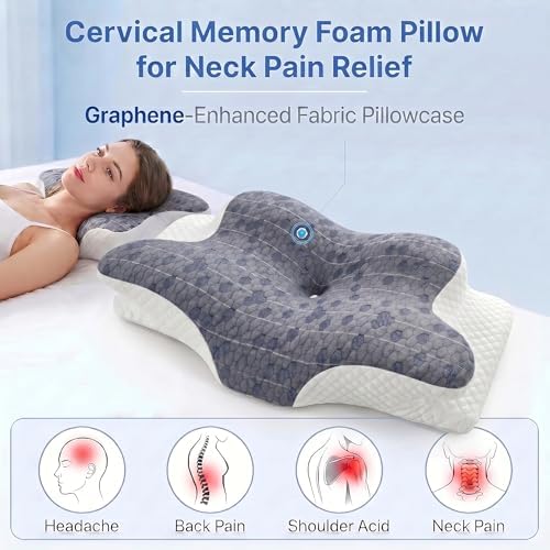 Upgrade Cervical Pillow for Neck Support, 2-Height Adjustable Pillow
