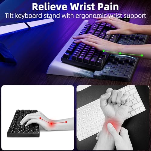 Ospelelf Keyboard Wrist Rest Pad, Comfy Ergonomic Keyboard Stand Holder, Office Desk Accessories, Work from Home Essentials, Green Forest Pattern
