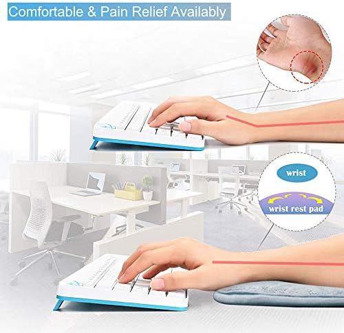 AUHOKY 2 Sets Ergonomic Computer Wrist Pad, Long & Short Size Combination Keyboard Wrist Rest Elbow Support Mat for Office Desktop Working Gaming - Memory Foam Relieve Elbow Pain (Purple)
