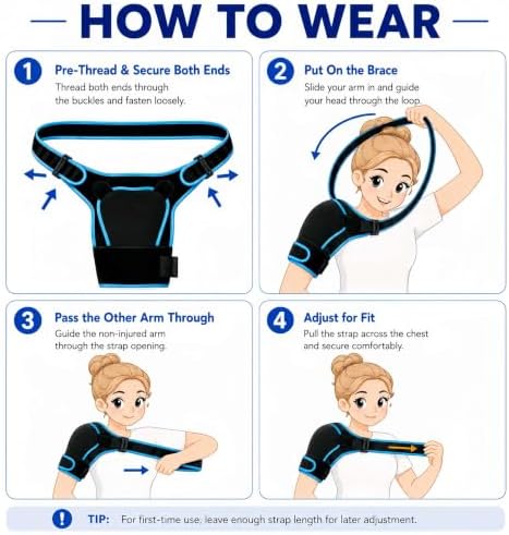 Rotator Cuff Shoulder Brace with Reusable Gel Pack for Women &Men