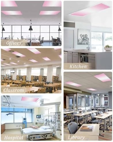 Pink White Magnetic Fluorescent Light Covers for Ceiling Lights 2 x 4 Feet,Pastel Geometric Abstract Contemporary Minimalist Office Classroom Kitchen Drop Ceiling Light Covers Lighting Filter 3 Packs