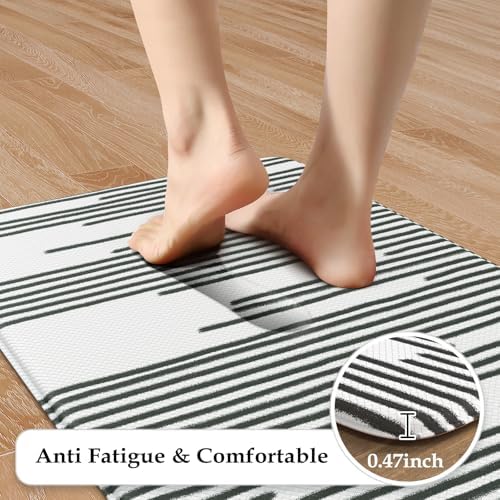 KIMODE Anti Fatigue Mats for Kitchen Floor,Farmhouse Kitchen Rugs Sets of 2