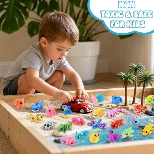 50Pcs Mini 3D Printed Animals Articulated Flexible 3D Printed Fidget Toys