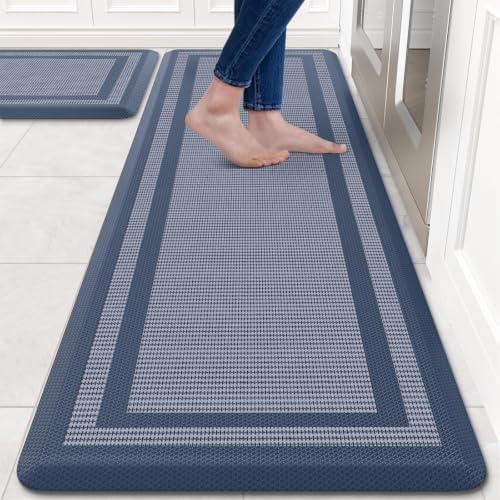 2PCS Kitchen Rugs Cushioned Anti-Fatigue Kitchen Mats Comfort Standing Mat