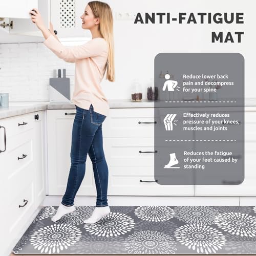 Kitchen Mat Water-Resistant Kitchen Rugs Cushioned Anti-Fatigue Floor Mat