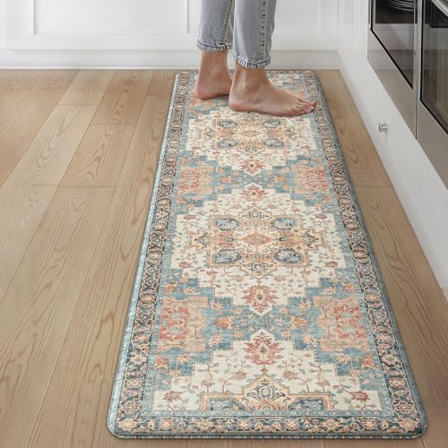 GENIMO Anti Fatigue Kitchen Mats for Floor 17"X59", Runner Rug,BlueCoral