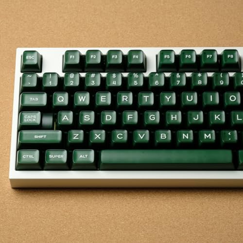 ULTRAEQUIP Emerald Jade Keycaps 142 Keys Double Shot PBT Keycaps RSA Profile, Translucent Green Shine Through, Custom Set for ISO ANSI 60, 75, 80, 95, 100% Mechanical Keyboard
