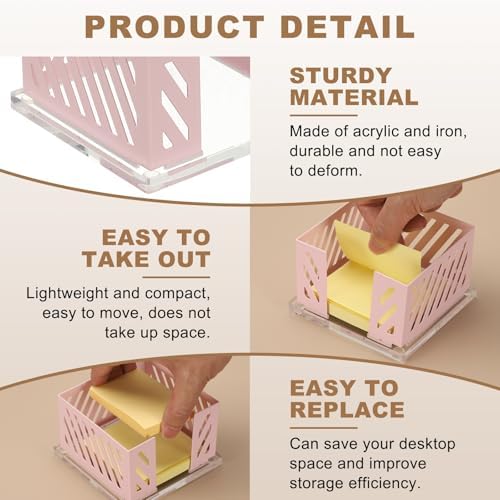 PATIKIL Sticky Note Holder, 4x4 Metal Note Dispenser for Classroom Home Office Desk Organizers Accessories Supplies, Green