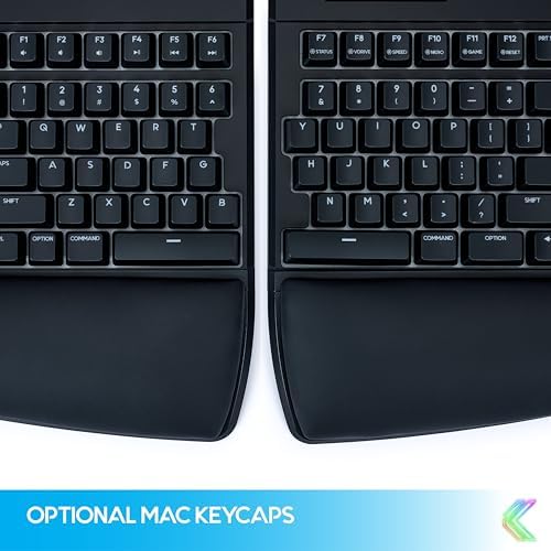 KINESIS Freestyle Edge RGB Plus Split Mechanical Keyboard | Hotswap Tactile Switches | RGB | Ergonomic | Detachable Palm Support | Fully Programmable | Mac Keycaps Included | Lift Kit Included