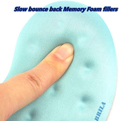 BRILA Ergonomic Memory Foam Mouse Wrist Rest Support Pad Cushion for Computer, Laptop, Office Work, PC Gaming - Massage Holes Design - Wrist Pain Relief (Aquamarine Mouse Wrist Rest)