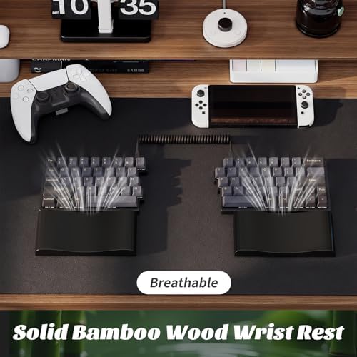 Wooden Wrist Rest for Mouse and Keyboard, Ergonomic Design for Wrist Pain Relief, Smooth No Odor and Easy to Clean, Support Wrist to Coding Typing and Playing