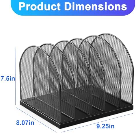 gianotter Desktop File Organizer with 5 Compartments