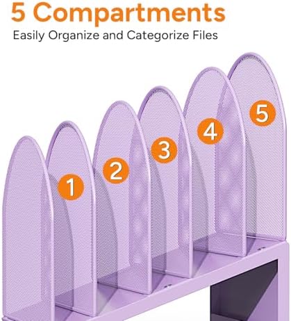 5-Section Desk File Organizer