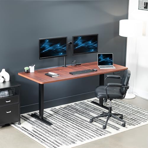 VIVO Dark Walnut 71 x 30 in Standing Desk, DESK-KIT-2B7D