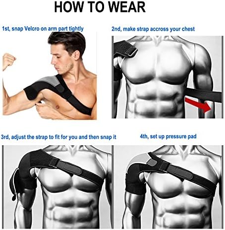 Shoulder Stability Brace Adjustable Shoulder Support with Pressure Pad, Light Breathable Neoprene Rotator Cuff Shoulder Support for Sport, Dislocated AC Joint, Labrum Tear, Shoulder Pain