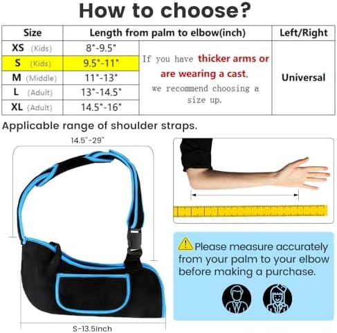 mosago Kids Arm Sling, Lightweight Breathable Mesh Shoulder Immobilizer