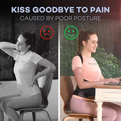 Posture Corrector for Women and Men Thoracic Back Brace Straightener Shoulder Upright Support Trainer for Body Correction and Neck Pain Relief, Medium (waist 34-39 inch)