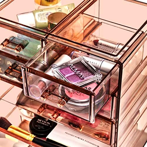Sorbus 7-Drawer Makeup Organizer with Small & Wide Drawers (Bronze Glow)