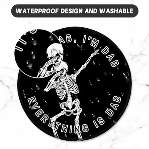 ITNRSIIET Round Mouse Pad with Stitched Edge Premium-Textured Waterproof Non-Slip Rubber Base Desktop Protection Mat Diameter 8.7 inches, Dab